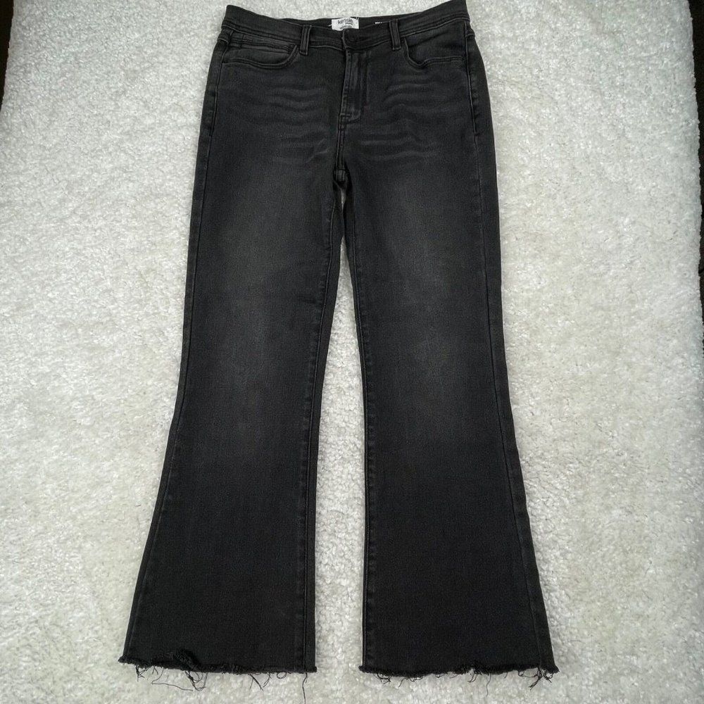 Kensie Vintage Luxe The Savannah High Rise Flare Jean Black